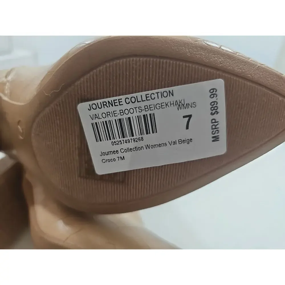 Journee Collection ~Woman Size 7M~ Beige/Khaki Valorie Knee High Boots NWOB. - Picture 7 of 10